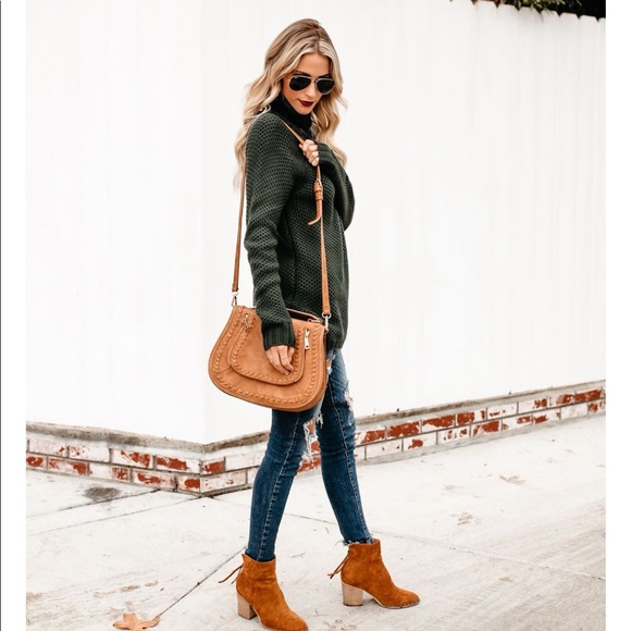 SELMA Slim Fit Turtleneck | Black Moss | - Picture 7 of 8